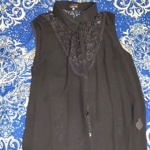 Black Vest Blouse